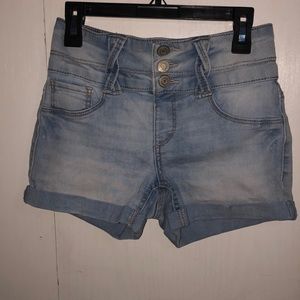 High waisted jean shorts